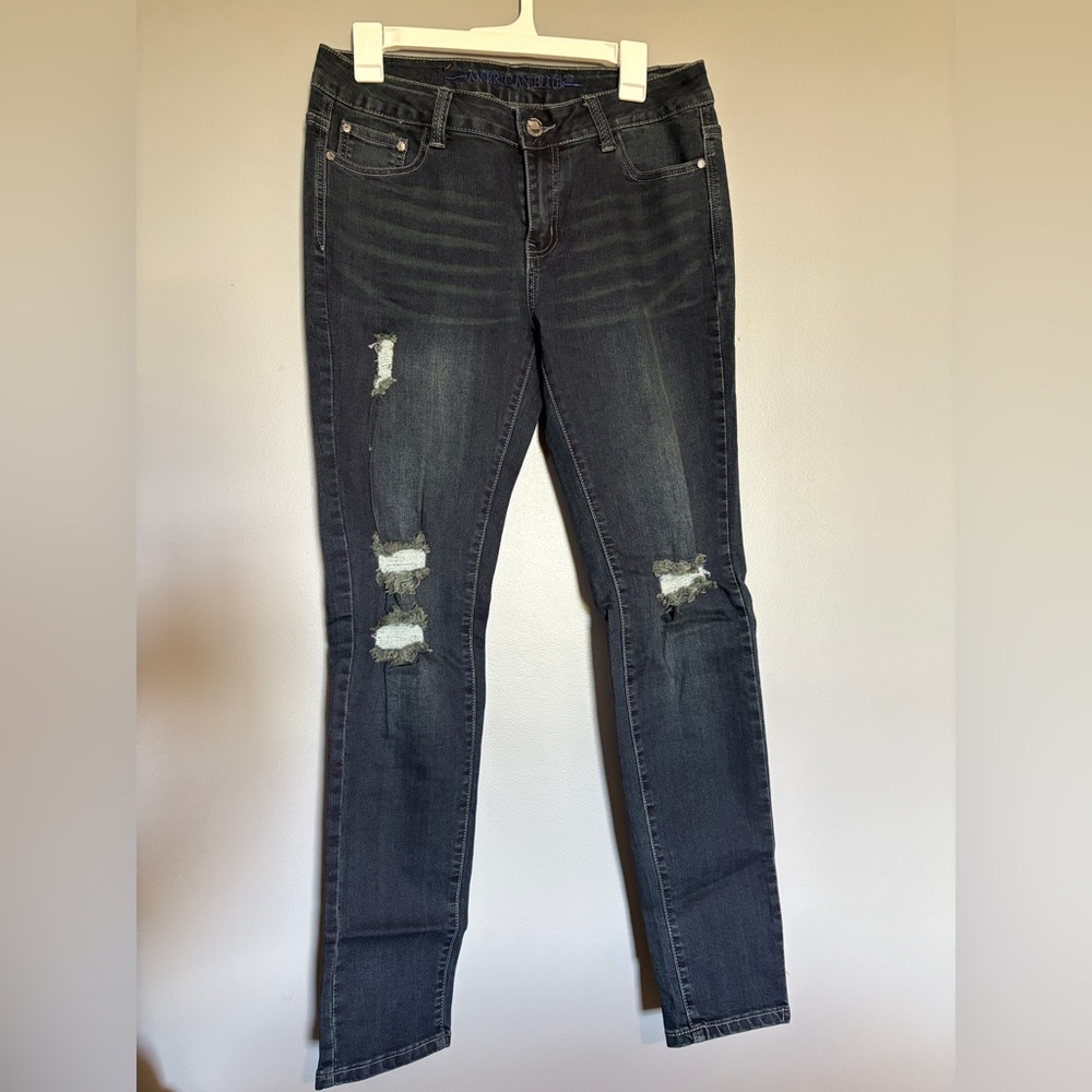American Blue Distressed Dark Bue Women Jeans Size 13 New with Tags